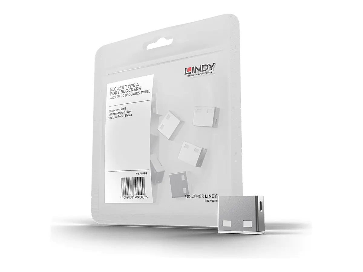 Lindy USB Port Blocker - USB-Portblocker - weiß (Packung mit 10) 40464