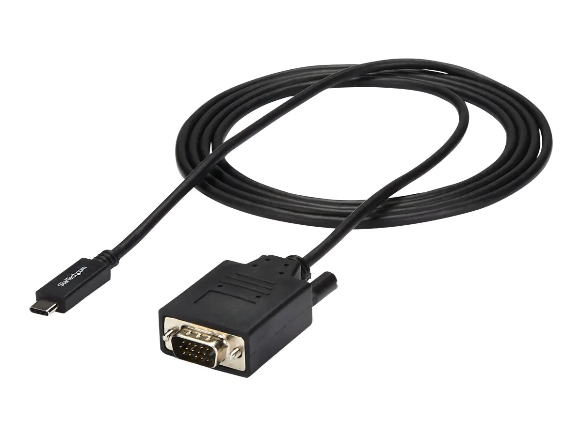 StarTech USB-C auf VGA Adapterkabel - 2m - 1920x1200 - Schwarz - Externer Videoadapter - USB-C - VGA - Schwarz