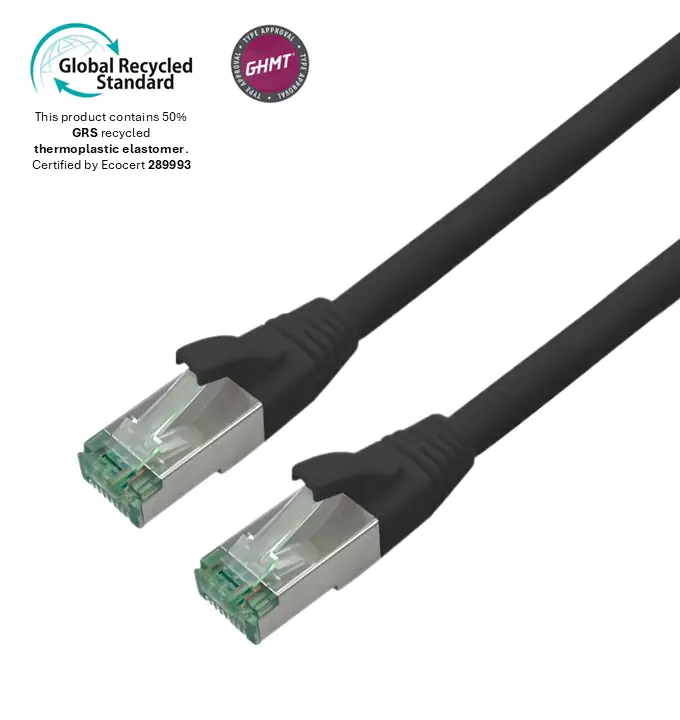 Bayko Patchkabel S/FTP TPE Cat 7 GHMT GRS-zertifiziert schwarz 2m BK7.020S