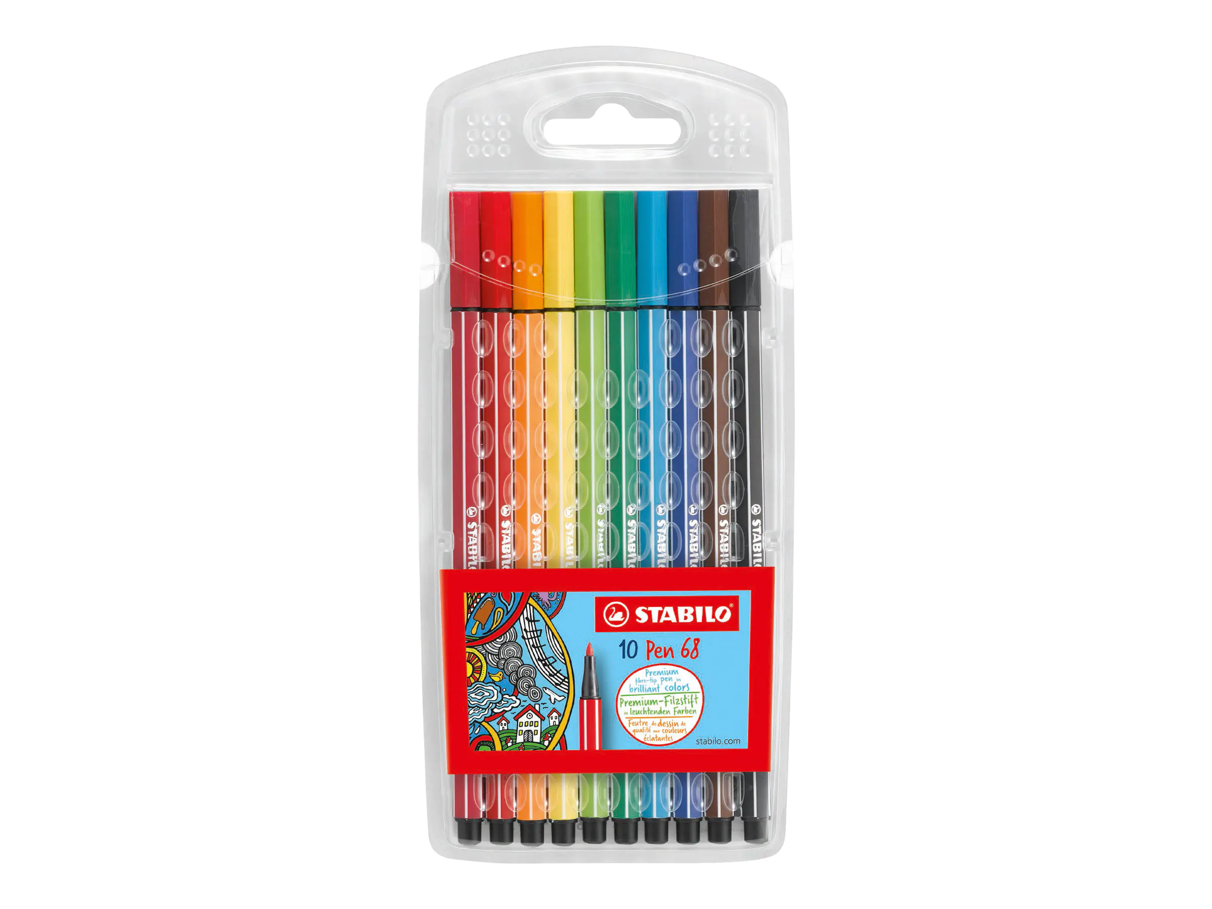 STABILO Fasermaler pen 6810/PL M 1mm sortiert 10 St./Pack.