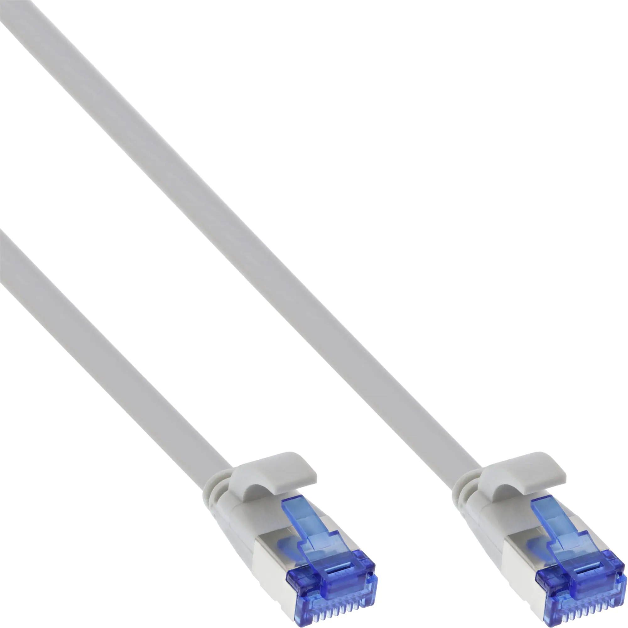 InLine Patchkabel flach - U/FTP - Cat.6A - TPE halogenfrei - grau - 10m 75700