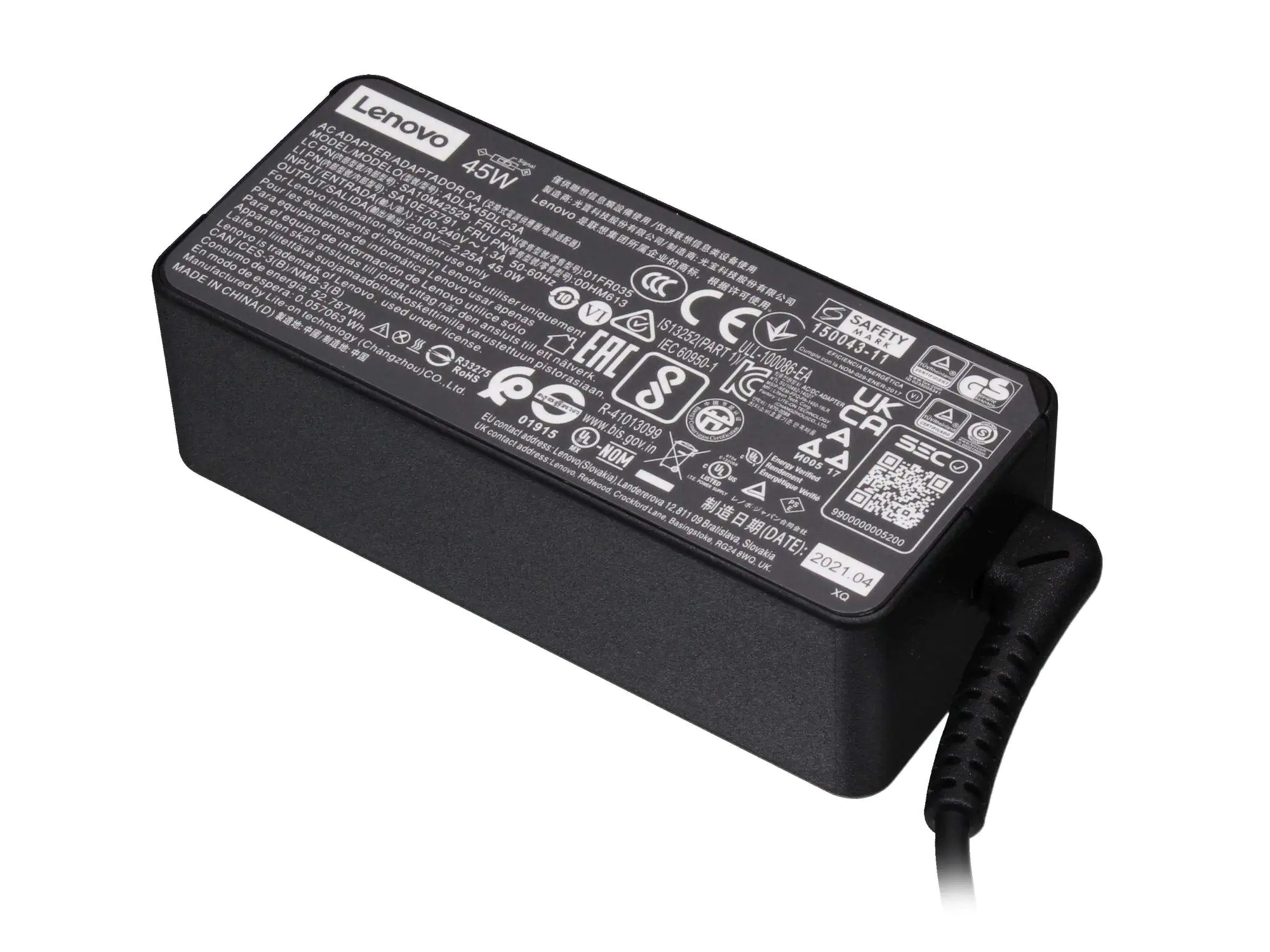 Lenovo ThinkPad 45W AC Adapter (Slim Tip) - Netzteil 0B47036