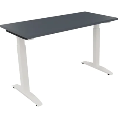 Schreibtisch Kufe Einzels. Quadrat B1200xT600xH650-850 ws/Lavagrau Schreibtisch Kufe Einzels. Quadrat B1200xT600xH650-850 ws/Lavagrau