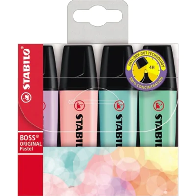 STABILO® Textmarker BOSS ORIGINAL 70/4-2 Pastel 4 St./Pack. STABILO® Textmarker BOSS ORIGINAL 70/4-2 Pastel 4 St./Pack.
