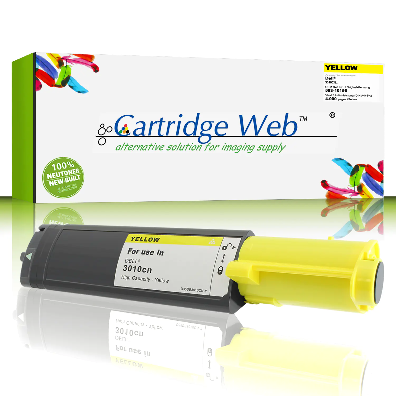 CartridgeWeb Toner kompatibel zu Dell 593-10156 WH006 gelb 4.000 Seiten Große Füllmenge 1 Stück CartridgeWeb Toner kompatibel zu Dell 593-10156 WH006 gelb 4.000 Seiten Große Füllmenge 1 Stück