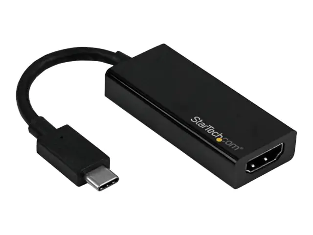 StarTech USB-C auf HDMI Adapter - Thunderbolt 3 kompatibel - Schwarz - 4K 60Hz - Externer Videoadapter - USB-C - HDMI - Schwarz - für P/N: TB3DK2DPM2, TB3DOCK2DPPD, TB3DOCK2DPPU StarTech USB-C auf HDMI Adapter - Thunderbolt 3 kompatibel - Schwarz - 4K 60Hz - Externer Videoadapter - USB-C - HDMI - Schwarz - für P/N: TB3DK2DPM2, TB3DOCK2DPPD, TB3DOCK2DPPU