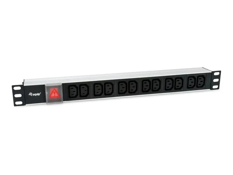 Equip Steckdosenleiste 19" 1HE 12fach mit Schuko+ Schalt A - Steckdosenleiste