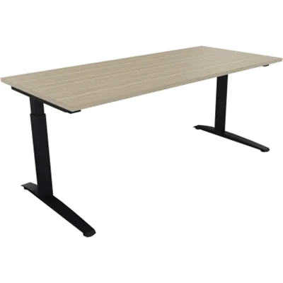 Schreibtisch Kufe Einzels. Quadrat B1800xT800xH650-850 an/Eiche Natur Schreibtisch Kufe Einzels. Quadrat B1800xT800xH650-850 an/Eiche Natur