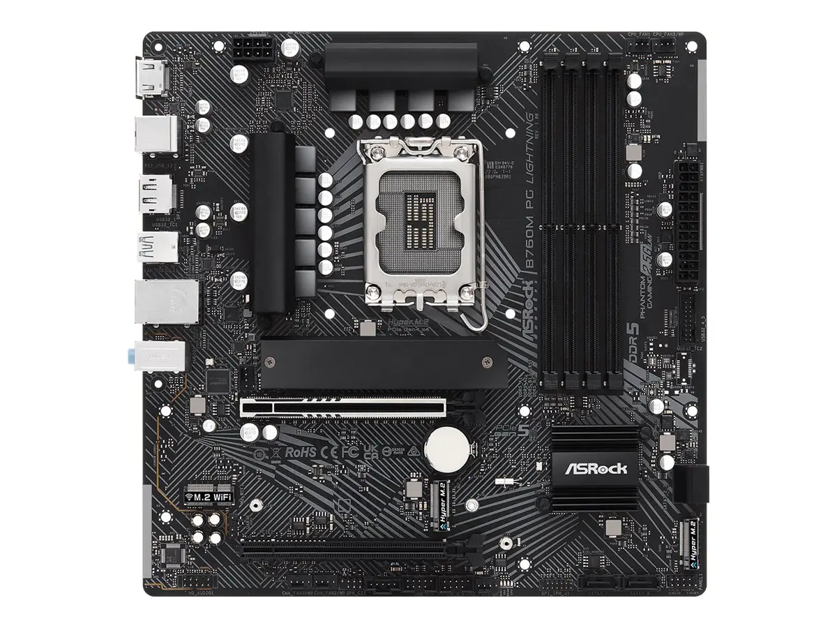 ASRock B760M PG LIGHTNING - Motherboard - micro ATX - LGA1700-Sockel - B760 Chipsatz - USB 3.2 Gen