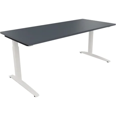 Schreibtisch Kufe Einzels. Quadrat B1800xT800xH650-850 ws/Lavagrau Schreibtisch Kufe Einzels. Quadrat B1800xT800xH650-850 ws/Lavagrau