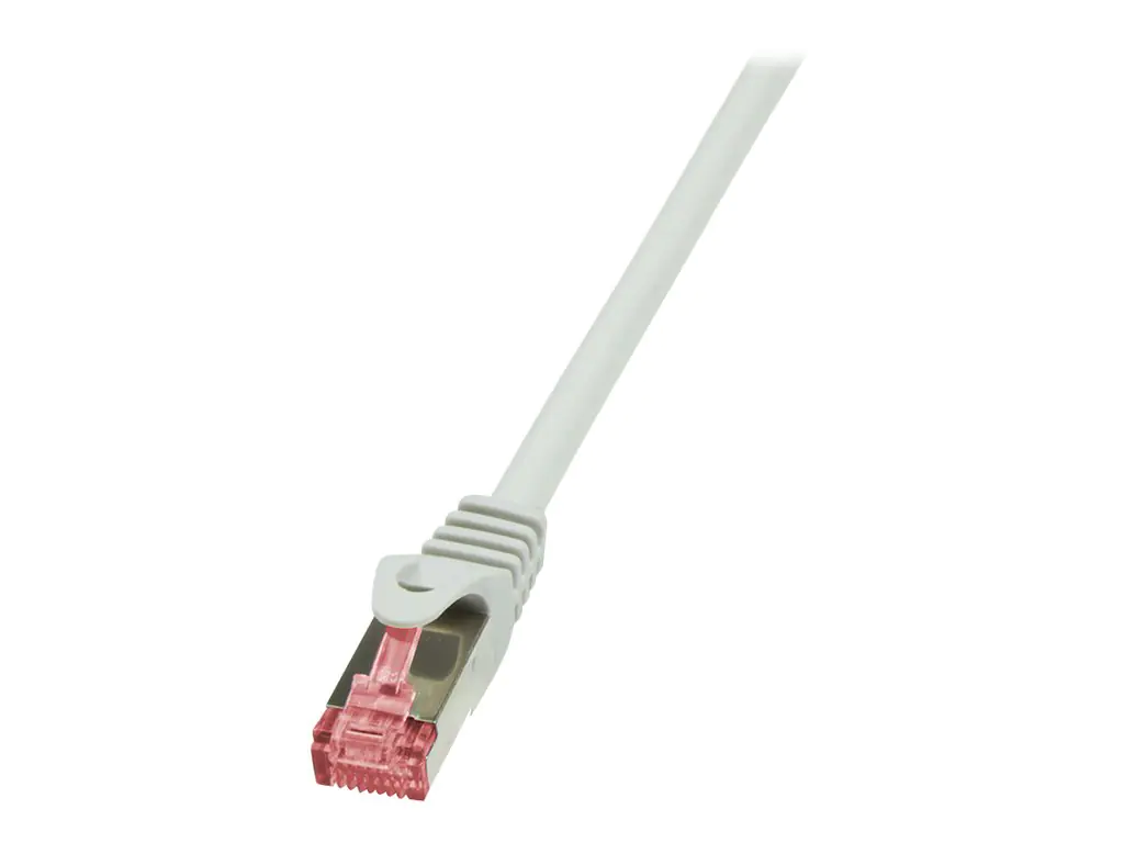 LogiLink PrimeLine - Patch-Kabel - RJ-45 (M) zu RJ-45 (M) - 15 m - SFTP, PiMF - CAT 6 - halogenfrei, geformt, ohne Haken - Grau
