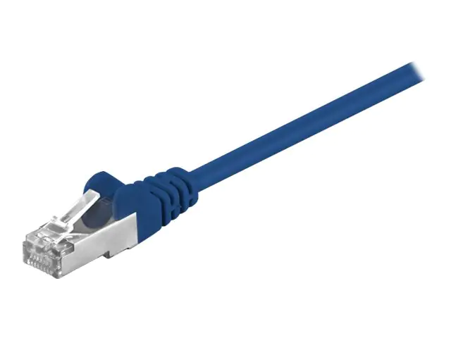 goobay - Netzwerkkabel - RJ-45 (M) zu RJ-45 (M) - 5 m - SF/UTP - CAT 5e - geformt - Blau