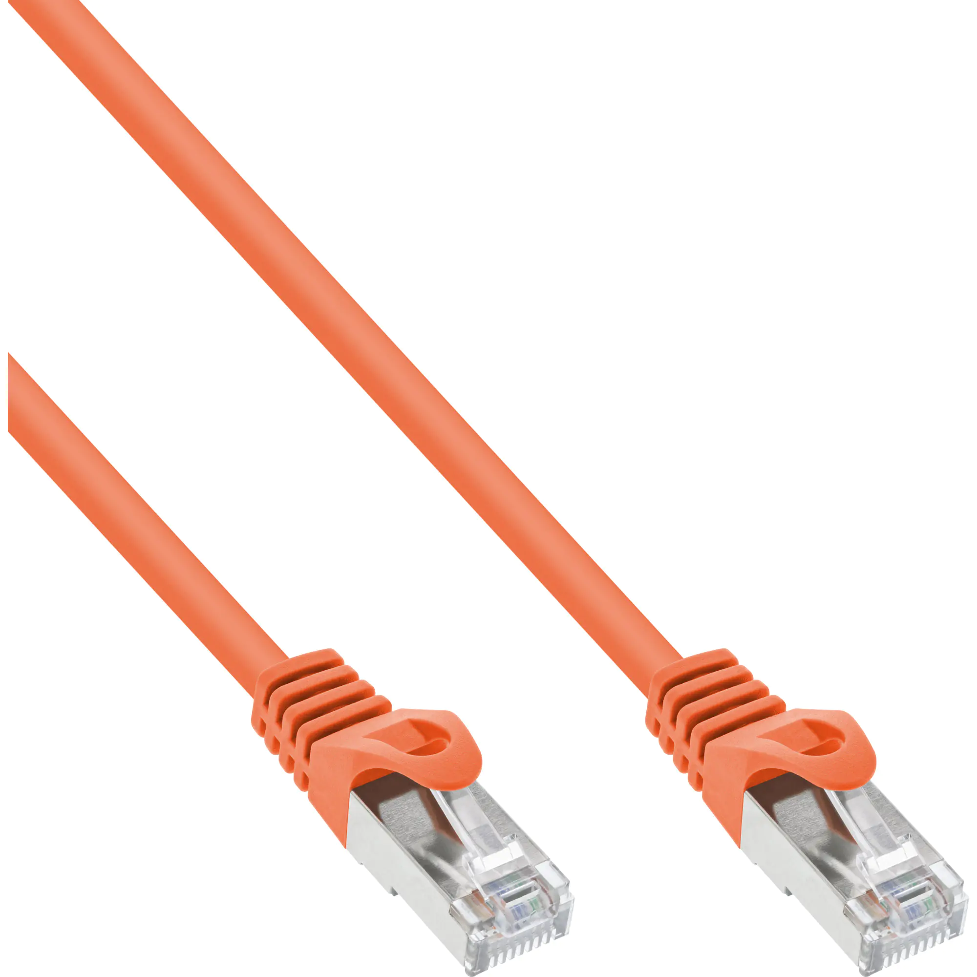 InLine - Patch-Kabel - RJ-45 (M) zu RJ-45 (M) - 30 cm - SFTP - CAT 5e - geformt - orange