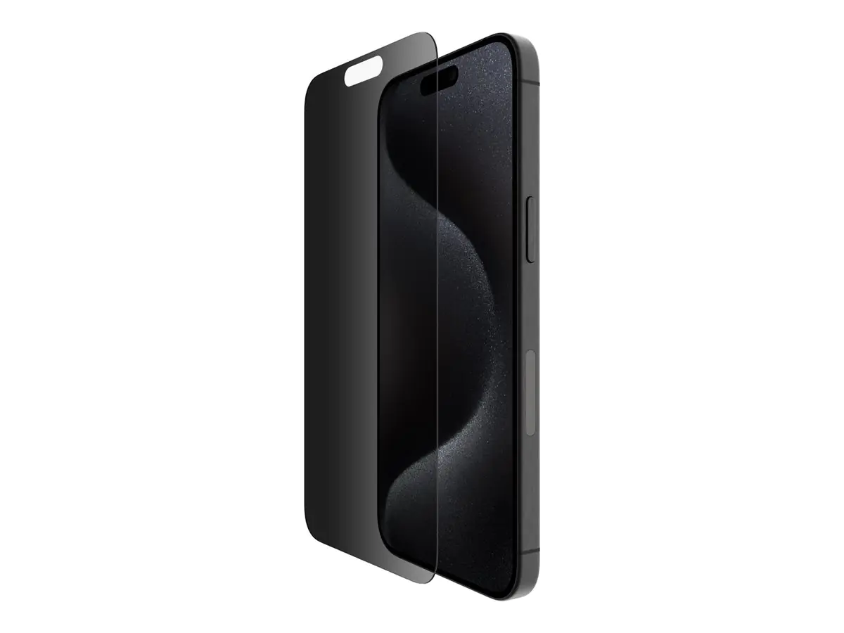 Belkin ScreenForce Pro - Bildschirmschutz für Handy - 2.5D - Glas - mit Sichtschutzfilter - Glas - für Apple iPhone 15 Pro Max Belkin ScreenForce Pro - Bildschirmschutz für Handy - 2.5D - Glas - mit Sichtschutzfilter - Glas - für Apple iPhone 15 Pro Max