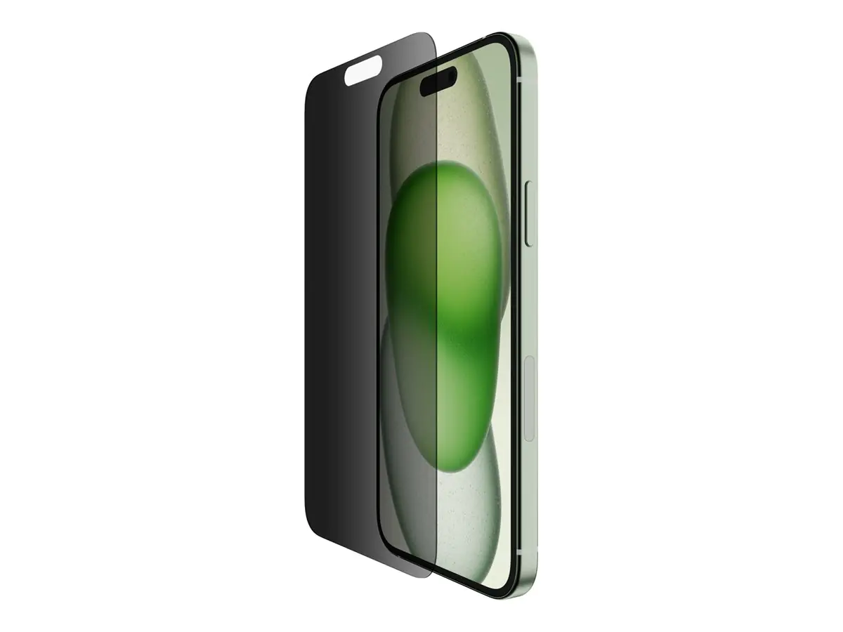Belkin - Bildschirmschutz für Handy - Glas - mit Sichtschutzfilter - für Apple iPhone 14 Pro Max, 15 Plus