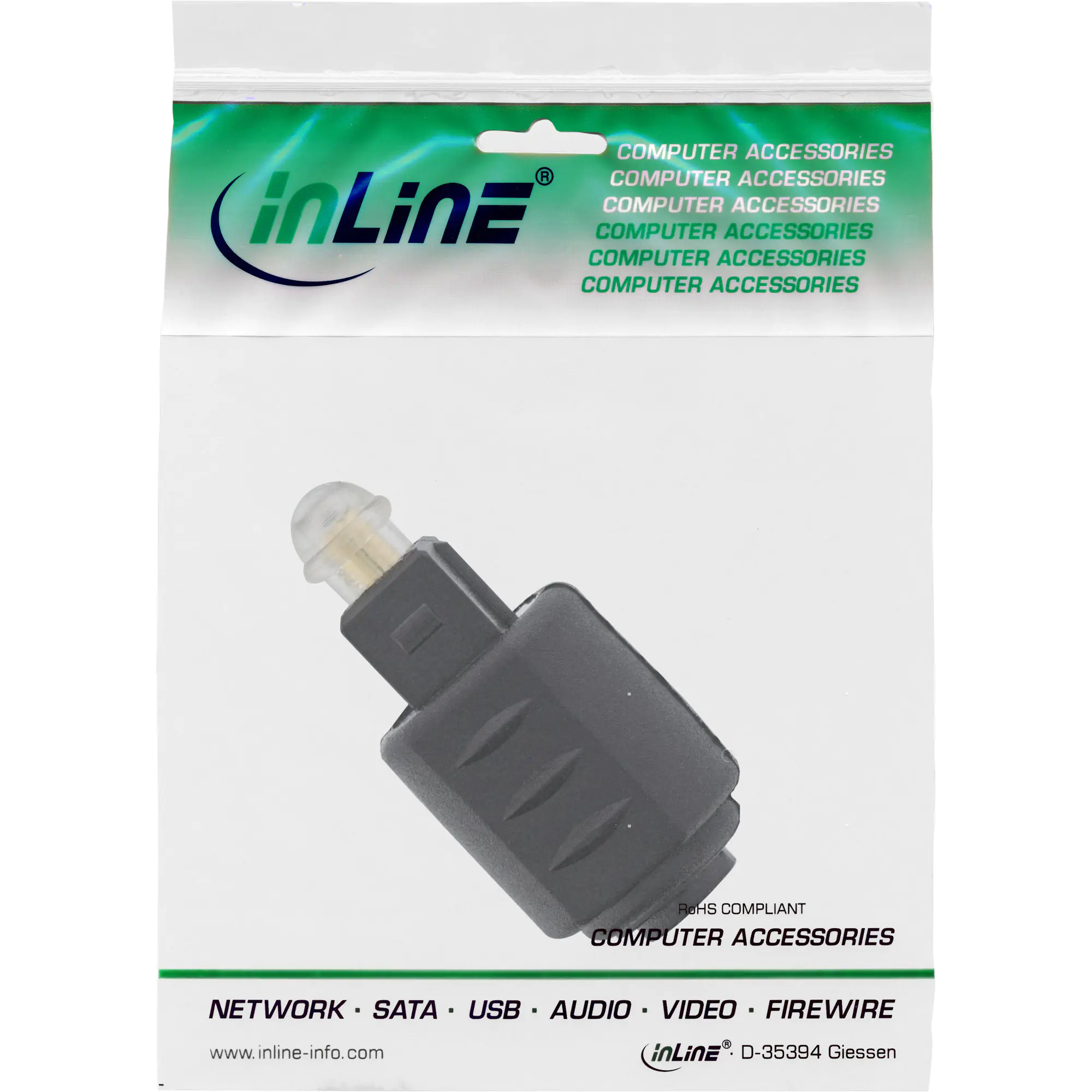 InLine OPTO Audio Kupplung - 3,5mm Buchse / Toslink Stecker 89907