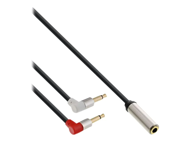 InLine Slim Audio Kopfh. Flugz.-Adapterkab. - 2x3,5mm ST / 3,5mm BU 3pol - 1m 99251A