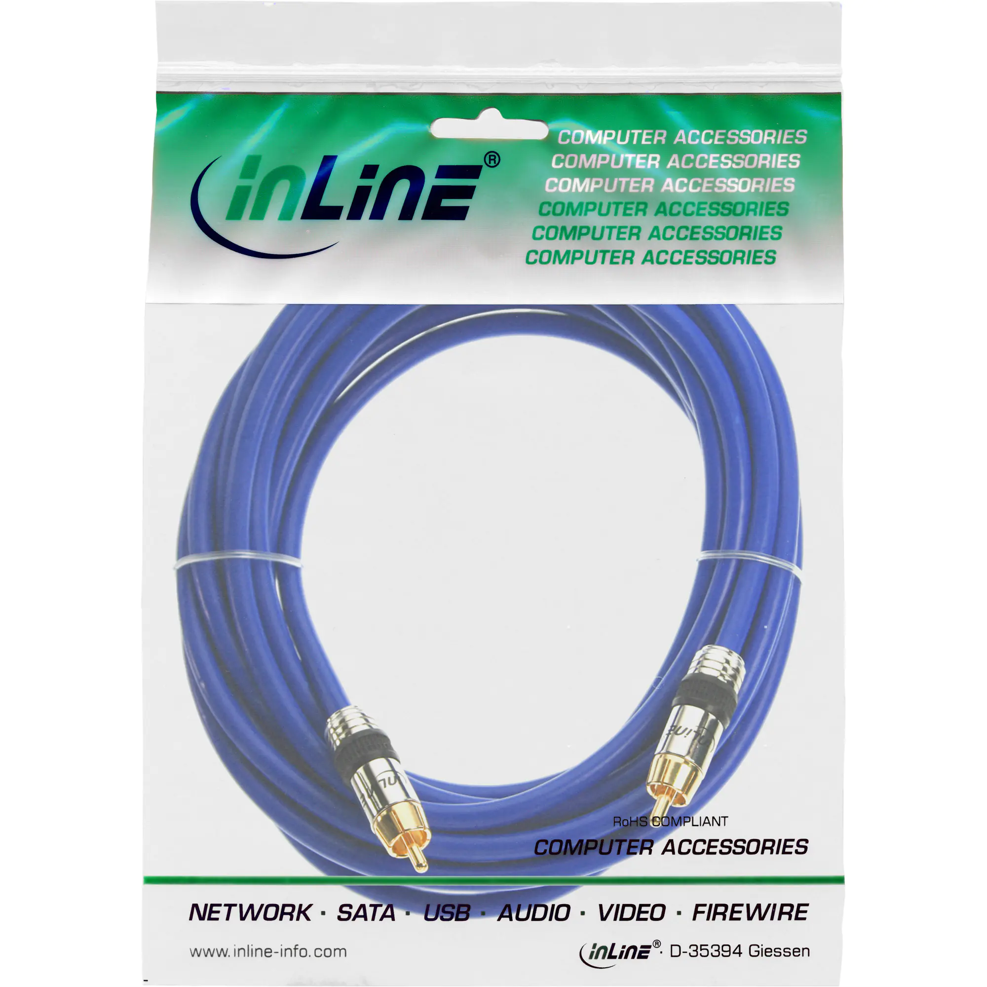 InLine Cinch Kabel AUDIO - PREMIUM - 1x Cinch Stecker / Stecker - 20m 89420P