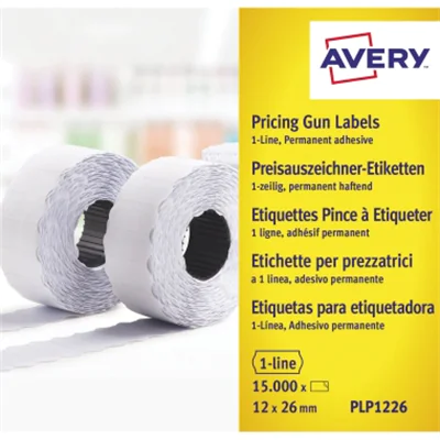 Avery Zweckform Avery PLP1226, Weiß, Preisschild, Permanent, Papier, 1500 Stück(e), 10 Blätter