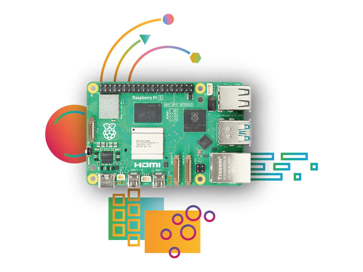 Raspberry Pi 5 Model B - Einplatinenrechner - Broadcom BCM2712 / 2.4 GHz - RAM 2 GB - 802.11a/b/g/n/ac, Bluetooth 5.0