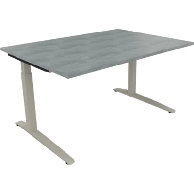 Schreibtisch Kufe Einzels. Quadrat B1400xT1000xH650-850 si/Beton hell Schreibtisch Kufe Einzels. Quadrat B1400xT1000xH650-850 si/Beton hell