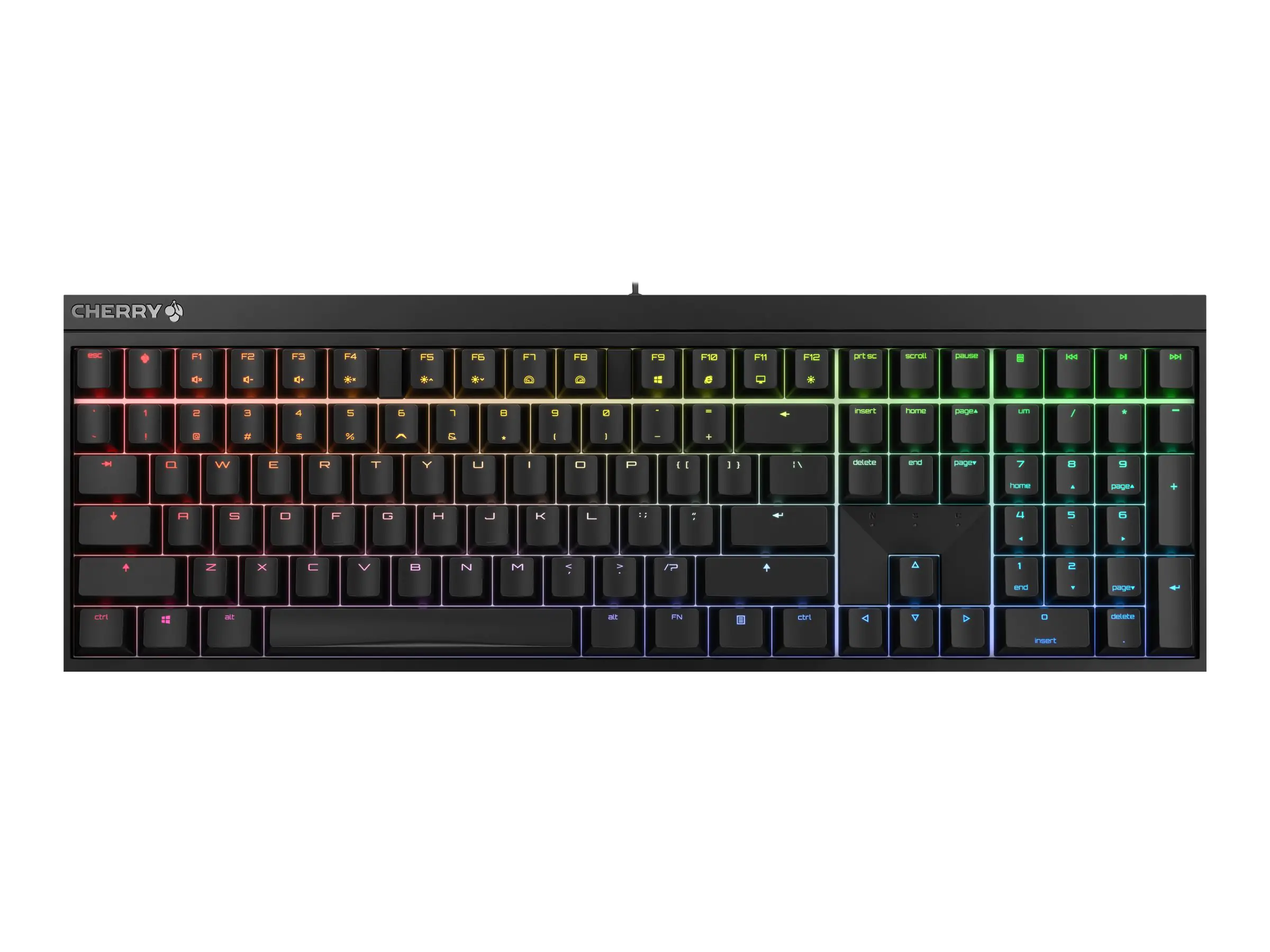 CHERRY MX 2.0S - Tastatur - Hintergrundbeleuchtung - USB - QWERTZ - Deutsch - Tastenschalter: CHERRY MX Brown - Schwarz