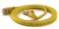 WANTEC Flaches CAT6A FTP Patchkabel - 0,25 m - Cat6a - F/UTP (FTP) - RJ-45 - RJ-45 - Gelb