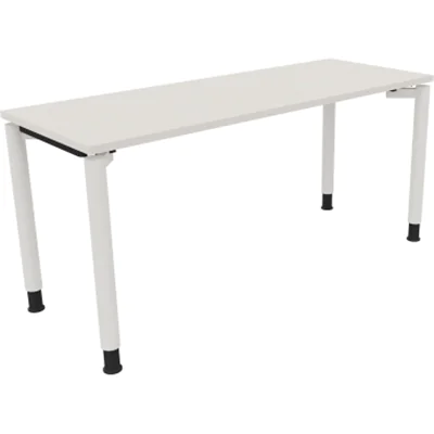 Schreibtisch Vierfuß Rundrohr B1600xT600xH680-820 ws/Weiß Schreibtisch Vierfuß Rundrohr B1600xT600xH680-820 ws/Weiß