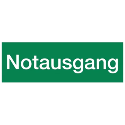 Hinweisschild Notausgang langnachleuchtend sk 297x105mm PVC Hinweisschild Notausgang langnachleuchtend sk 297x105mm PVC