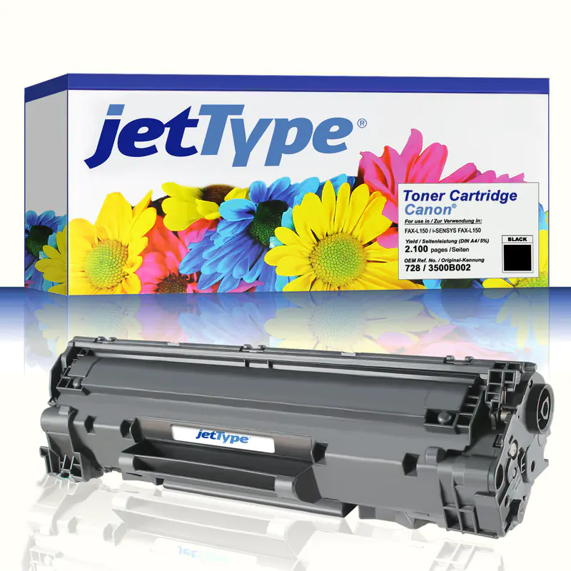 jetType Toner kompatibel zu Canon 3500B002 728 schwarz 2.100 Seiten jetType Toner kompatibel zu Canon 3500B002 728 schwarz 2.100 Seiten