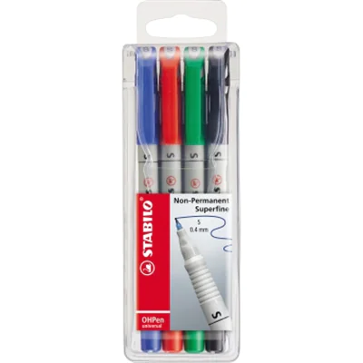 STABILO Folienschreiber OHPen 851/4 S 0,4mm sortiert 4 St./Pack.