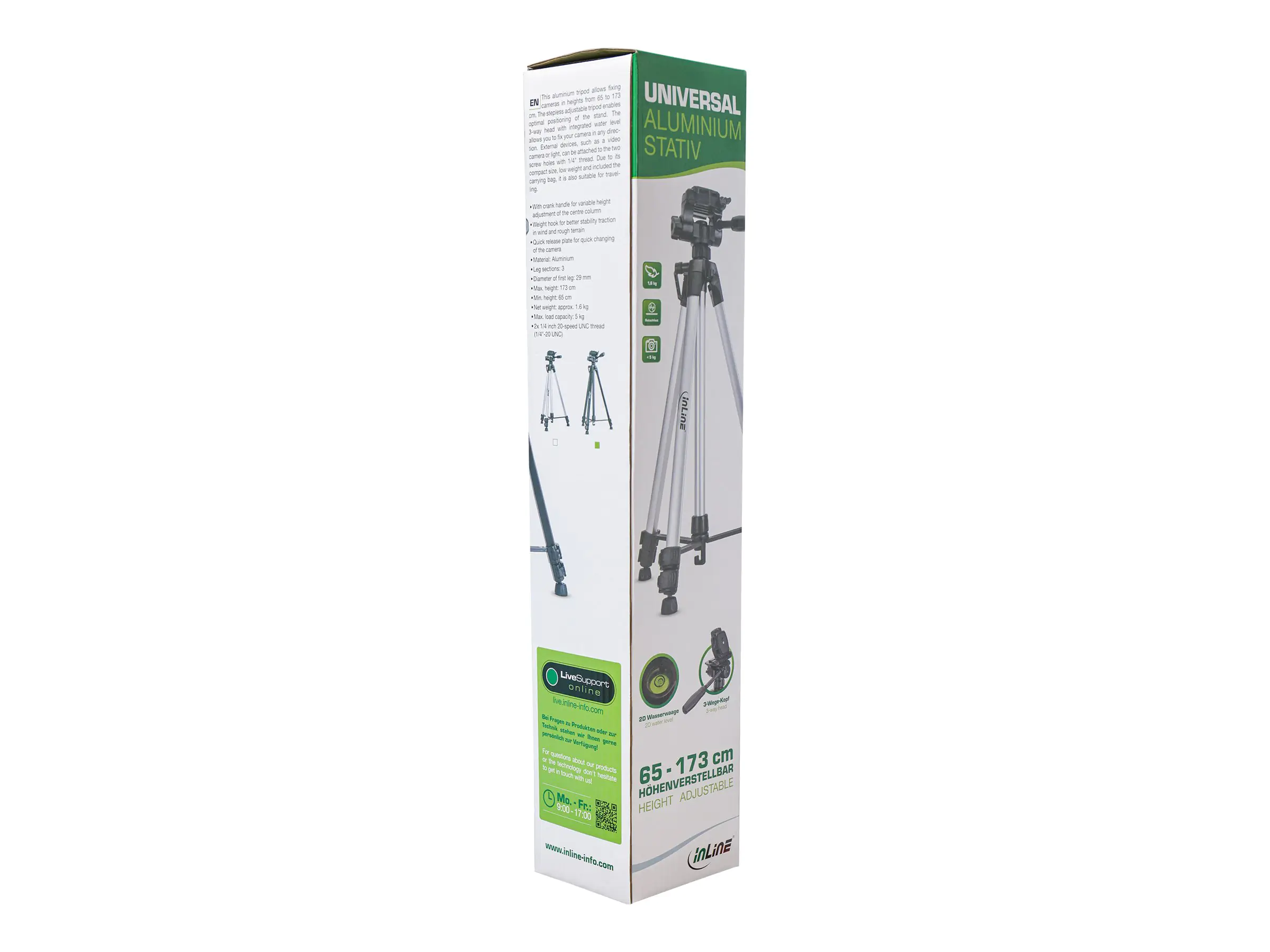 InLine - Stativ - universal, Aluminium, höhenverstellbar 65 - 173 cm