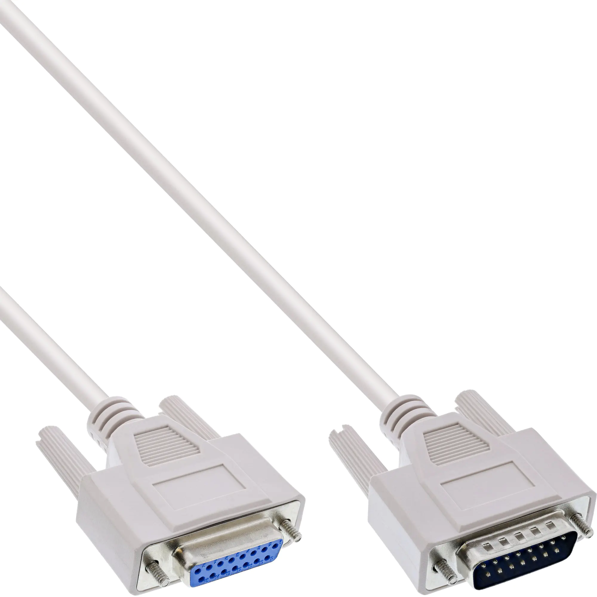InLine - Kabel seriell - 15 pin D-Sub (DB-15) (S) zu 15 pin D-Sub (DB-15) (W) - 2 m - geformt, Daumenschrauben - beige InLine - Kabel seriell - 15 pin D-Sub (DB-15) (S) zu 15 pin D-Sub (DB-15) (W) - 2 m - geformt, Daumenschrauben - beige