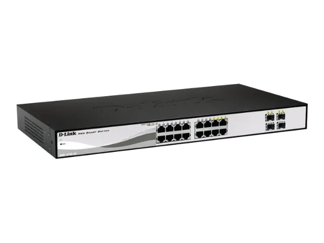 D-Link Web Smart DGS-1210-16 - Switch - managed - 16 x 10/100/1000 + 4 x Shared SFP - Desktop
