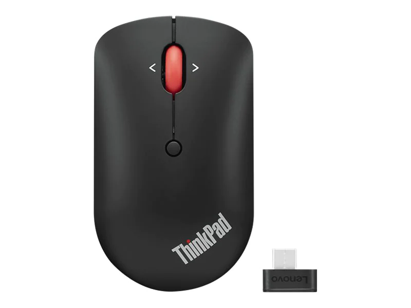 Lenovo ThinkPad Compact - Maus - rechts- und linkshändig - optisch - 4 Tasten - kabellos - 2.4 GHz - USB-C Wireless-Empfänger - Schwarz - OEM Lenovo ThinkPad Compact - Maus - rechts- und linkshändig - optisch - 4 Tasten - kabellos - 2.4 GHz - USB-C Wireless-Empfänger - Schwarz - OEM