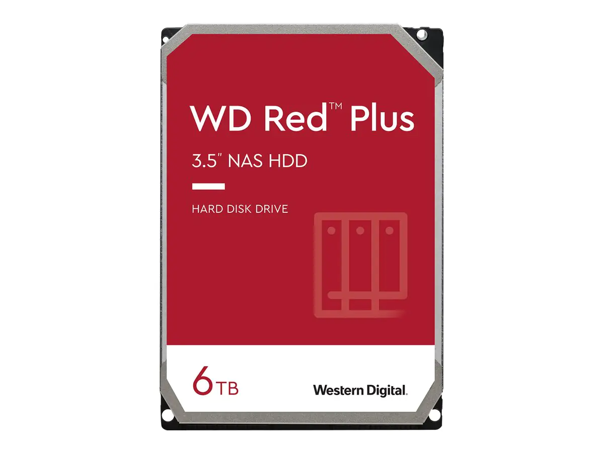 WD Red Plus WD60EFPX - Festplatte - 6 TB - intern - 3.5" (8.9 cm) - SATA 6Gb/s - 5400 rpm - Puffer: 256 MB WD Red Plus WD60EFPX - Festplatte - 6 TB - intern - 3.5" (8.9 cm) - SATA 6Gb/s - 5400 rpm - Puffer: 256 MB