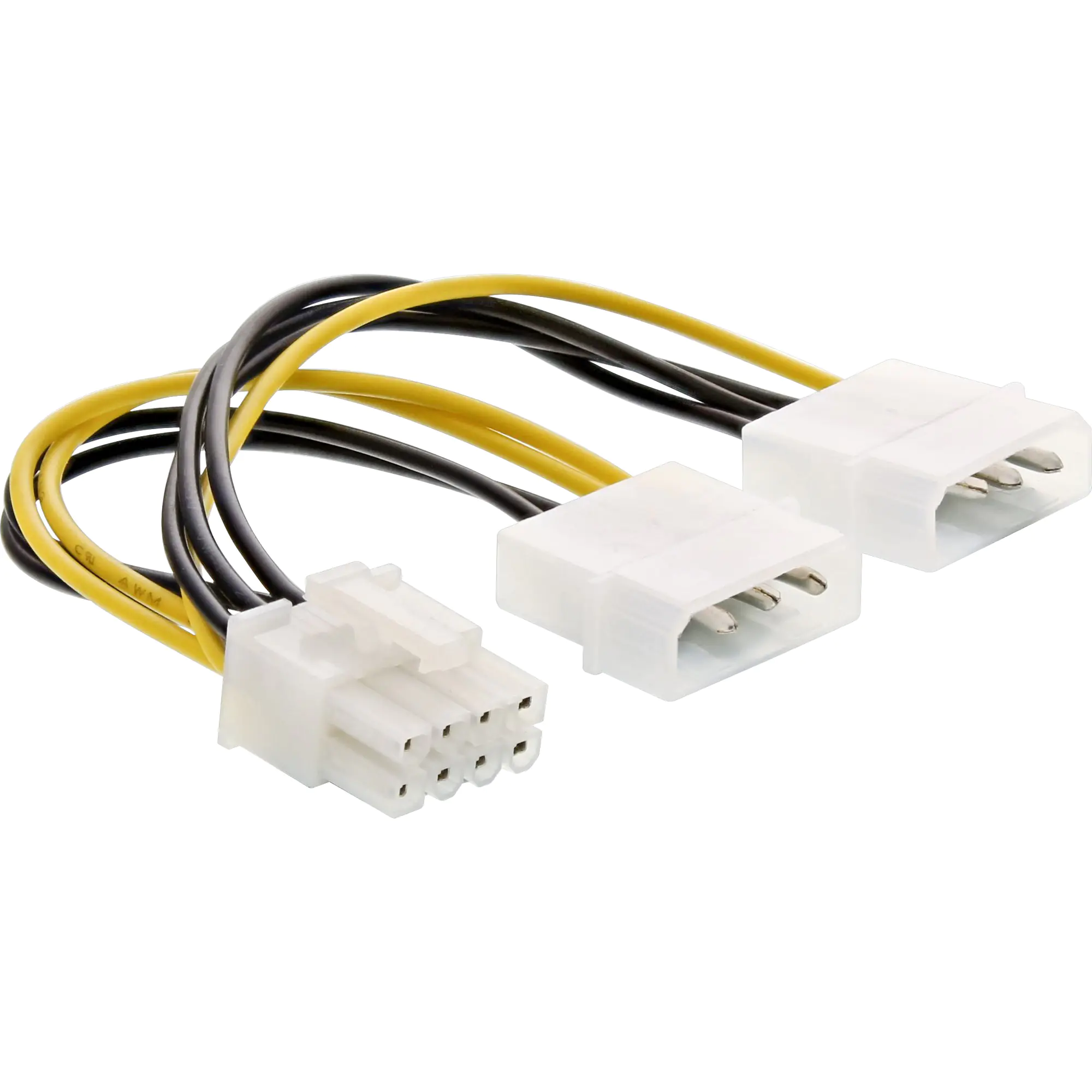 InLine Stromadapter intern - 2x 4pol zu 8pol für PCIe (PCI-Express) Grafikkarten 26628C