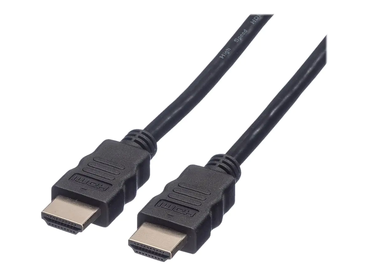 VALUE - HDMI-Kabel mit Ethernet - HDMI männlich zu HDMI männlich - 1.5 m - Doppelisolierung - Schwarz - 4K Unterstützung