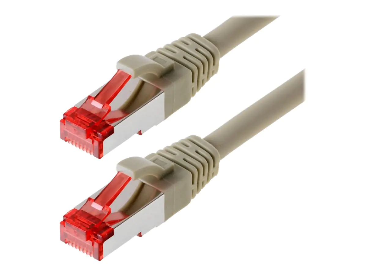 Helos - Patch-Kabel - RJ-45 (M) bis RJ-45 (M) - 10 m - SFTP, PiMF - CAT 6 - halogenfrei, geformt, ohne Haken - Grau Helos - Patch-Kabel - RJ-45 (M) bis RJ-45 (M) - 10 m - SFTP, PiMF - CAT 6 - halogenfrei, geformt, ohne Haken - Grau