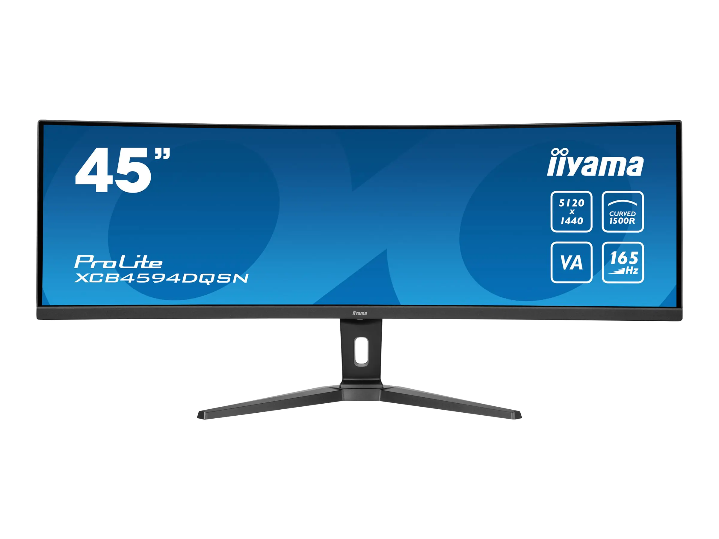 iiyama ProLite XCB4594DQSN-B1 - LED-Monitor - gebogen - 114.3 cm (45") (44.5" sichtbar) - 5120 x 1440 Dual Quad HD @ 165 Hz - VA - 450 cd/m² - 3000:1 - HDR400 - 0.8 ms - 2xHDMI, DisplayPort, USB-C - Lautsprecher - Schwarz, Matte iiyama ProLite XCB4594DQSN-B1 - LED-Monitor - gebogen - 114.3 cm (45") (44.5" sichtbar) - 5120 x 1440 Dual Quad HD @ 165 Hz - VA - 450 cd/m² - 3000:1 - HDR400 - 0.8 ms - 2xHDMI, DisplayPort, USB-C - Lautsprecher - Schwarz, Matte