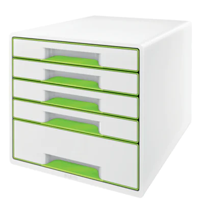 Leitz Schubladenbox WOW CUBE 52142054 5Schubfächer weiß/grün Leitz Schubladenbox WOW CUBE 52142054 5Schubfächer weiß/grün