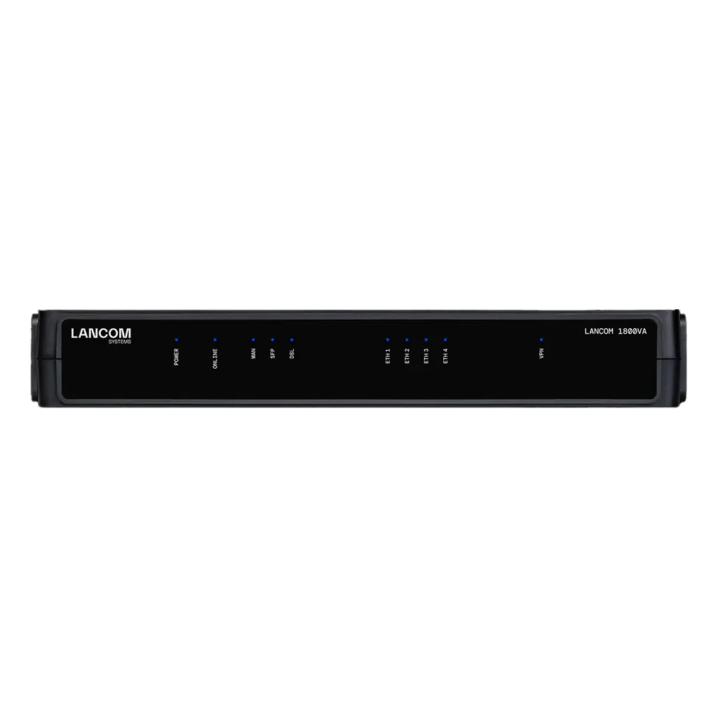 LANCOM 1800VA - Router - DSL-Modem 4-Port-Switch - 1GbE - WAN-Ports: 2 - für P/N: 60183, 60184, 60185, 60186, 60199, 60200, 60201, 60207, 61418, 61419, 61990, 61991 LANCOM 1800VA - Router - DSL-Modem 4-Port-Switch - 1GbE - WAN-Ports: 2 - für P/N: 60183, 60184, 60185, 60186, 60199, 60200, 60201, 60207, 61418, 61419, 61990, 61991