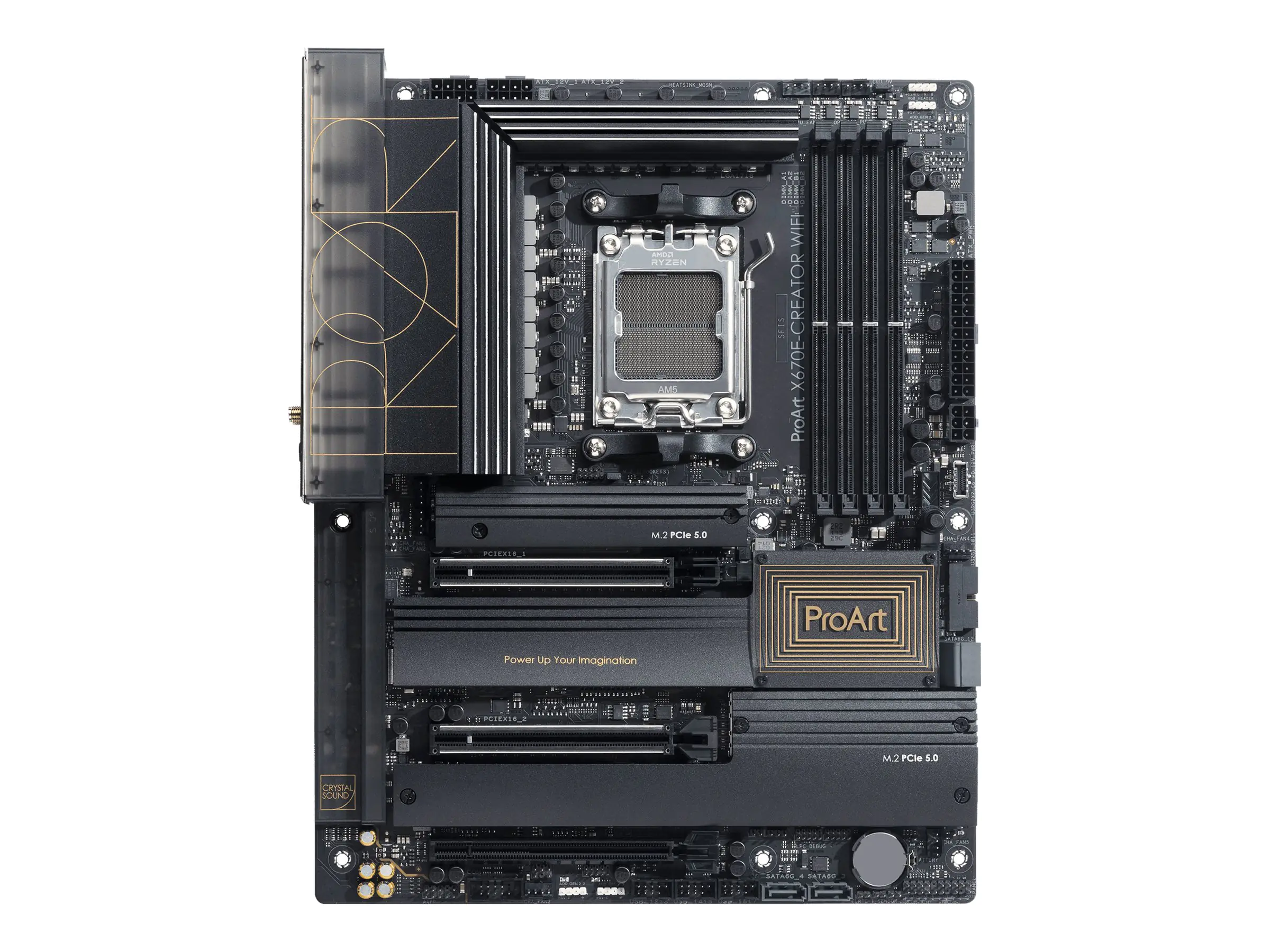 ASUS ProArt X670E-Creator WiFi - Motherboard - ATX - Socket AM5 - AMD X670E Chipsatz - USB4, USB-C 3.2 Gen 2x2, USB 3.2 Gen 2 - 2.5 Gigabit LAN, 10 Gigabit LAN, Wi-Fi 6E, Bluetooth - Onboard-Grafik (CPU erforderlich) - HD Audio (8-Kanal)