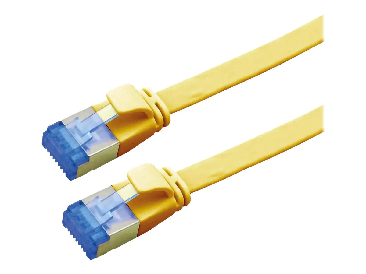 VALUE - Patch-Kabel - RJ-45 (M) zu RJ-45 (M) - 3 m - FTP - CAT 6a - geformt, ohne Haken, verseilt, extraflach, 10 Gigabit Ethernet - Gelb