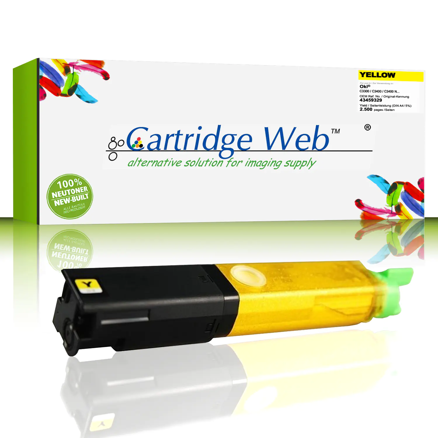 CartridgeWeb Toner kompatibel zu Oki gelb 43459329 43459337 2.500 Seiten