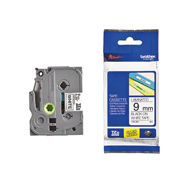 Brother TZe-221 - Selbstklebend - Schwarz auf Weiß - Rolle (0,9 cm x 8 m) 1 Kassette(n) laminiertes Band - für Brother PT-D210, D600, H110, P750, P950; P-Touch PT-E550; P-Touch Cube PT-P300, P910