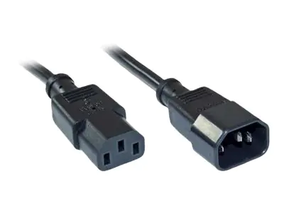 InLine - Spannungsversorgungs-Verlängerungskabel - power IEC 60320 C13 zu IEC 60320 C14 - 1.8 m - Schwarz - Vereinigte Staaten
