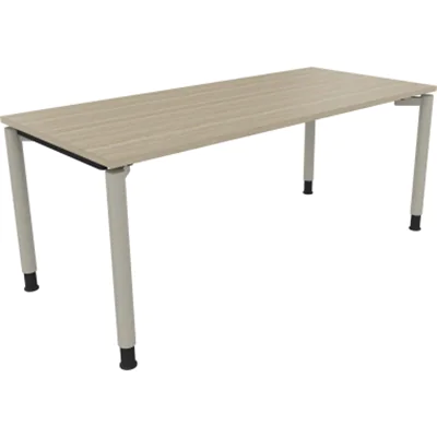 Schreibtisch Vierfuß Rundrohr B1800xT800xH680-820 si/Eiche Natur Schreibtisch Vierfuß Rundrohr B1800xT800xH680-820 si/Eiche Natur