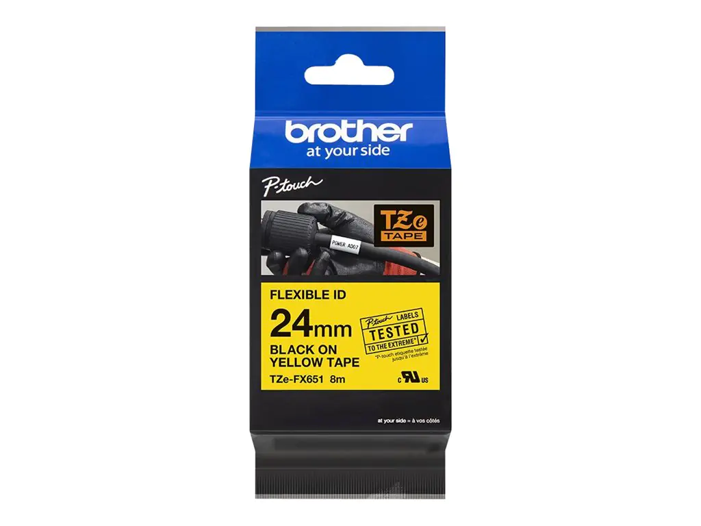 Brother TZe-FX651 - Schwarz auf Gelb - Rolle (2,4 cm x 8 m) TZEFX651