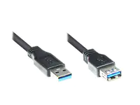 Good Connections 2711-S01, 1 m, USB A, USB A, USB 3.2 Gen 1 (3.1 Gen 1), Männlich/Männlich, Schwarz